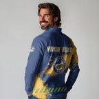 Personalised Parramatta Eels Rugby Long Sleeve Polo Shirt Eel Mascot - Sporty Splash Art Style