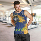 Personalised Parramatta Eels Rugby Men Tank Top Eel Mascot - Sporty Splash Art Style