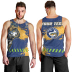Personalised Parramatta Eels Rugby Men Tank Top Eel Mascot - Sporty Splash Art Style