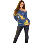 Personalised Parramatta Eels Rugby Off Shoulder Sweater Eel Mascot - Sporty Splash Art Style