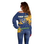 Personalised Parramatta Eels Rugby Off Shoulder Sweater Eel Mascot - Sporty Splash Art Style