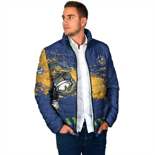 Personalised Parramatta Eels Rugby Padded Jacket Eel Mascot - Sporty Splash Art Style