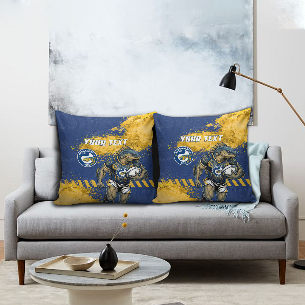 Personalised Parramatta Eels Rugby Pillow Cover Eel Mascot - Sporty Splash Art Style