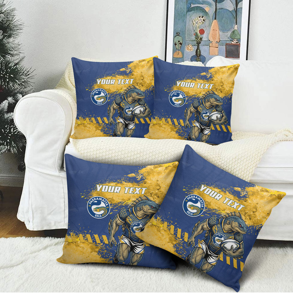 Personalised Parramatta Eels Rugby Pillow Cover Eel Mascot - Sporty Splash Art Style