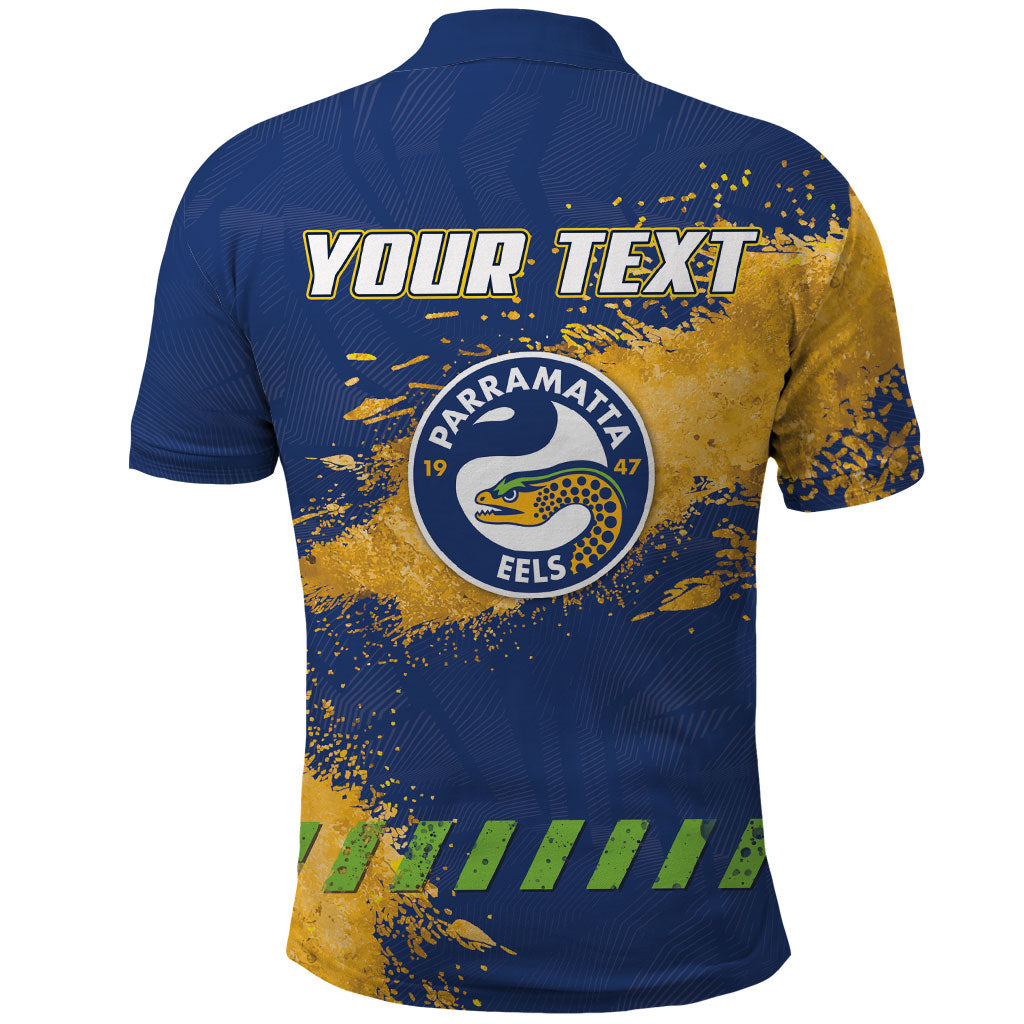 Personalised Parramatta Eels Rugby Polo Shirt Eel Mascot - Sporty Splash Art Style