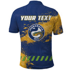 Personalised Parramatta Eels Rugby Polo Shirt Eel Mascot - Sporty Splash Art Style