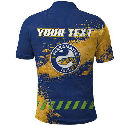 Personalised Parramatta Eels Rugby Polo Shirt Eel Mascot - Sporty Splash Art Style
