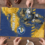 Personalised Parramatta Eels Rugby Puzzle Eel Mascot - Sporty Splash Art Style