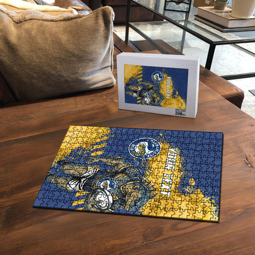 Personalised Parramatta Eels Rugby Puzzle Eel Mascot - Sporty Splash Art Style