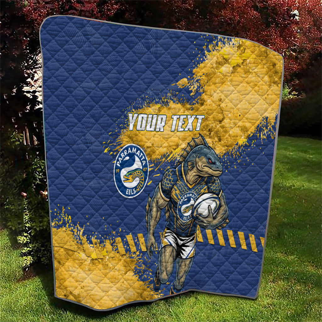 Personalised Parramatta Eels Rugby Quilt Eel Mascot - Sporty Splash Art Style