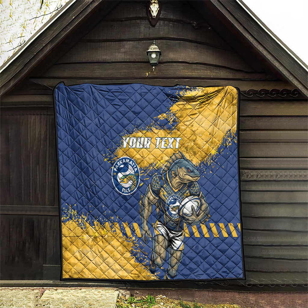 Personalised Parramatta Eels Rugby Quilt Eel Mascot - Sporty Splash Art Style