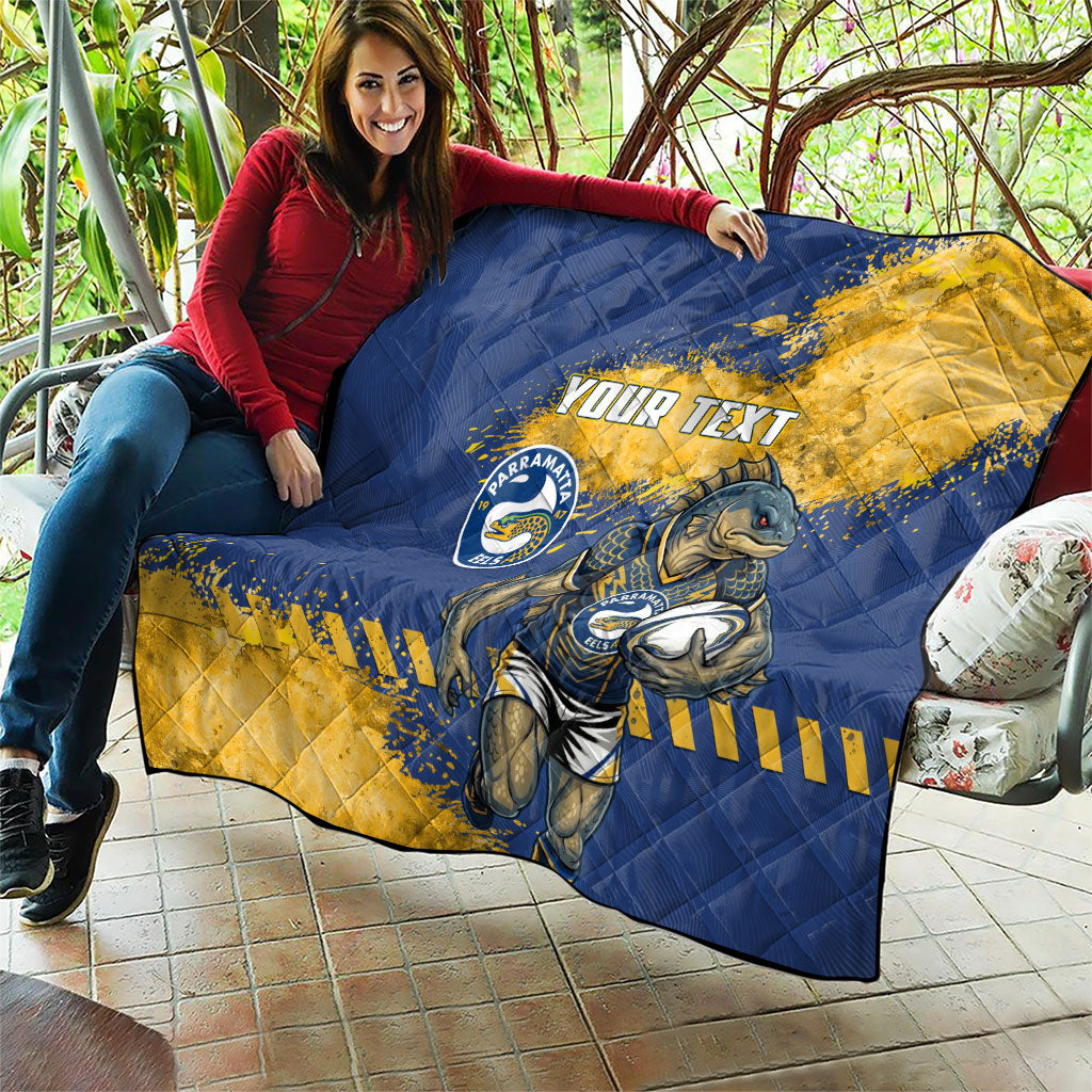 Personalised Parramatta Eels Rugby Quilt Eel Mascot - Sporty Splash Art Style