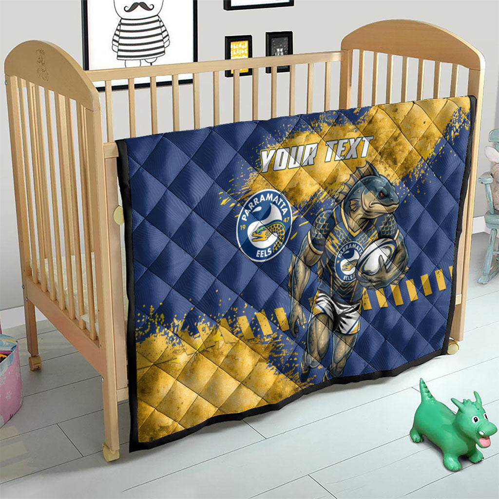 Personalised Parramatta Eels Rugby Quilt Eel Mascot - Sporty Splash Art Style