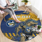 Personalised Parramatta Eels Rugby Round Carpet Eel Mascot - Sporty Splash Art Style