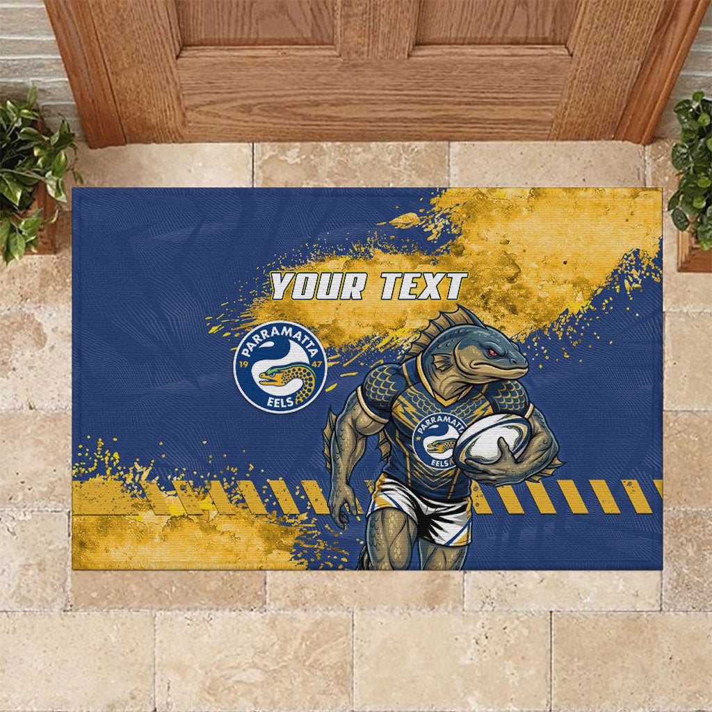 Personalised Parramatta Eels Rugby Rubber Doormat Eel Mascot - Sporty Splash Art Style