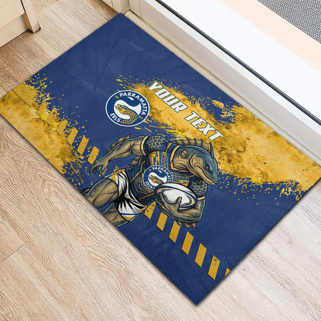 Personalised Parramatta Eels Rugby Rubber Doormat Eel Mascot - Sporty Splash Art Style