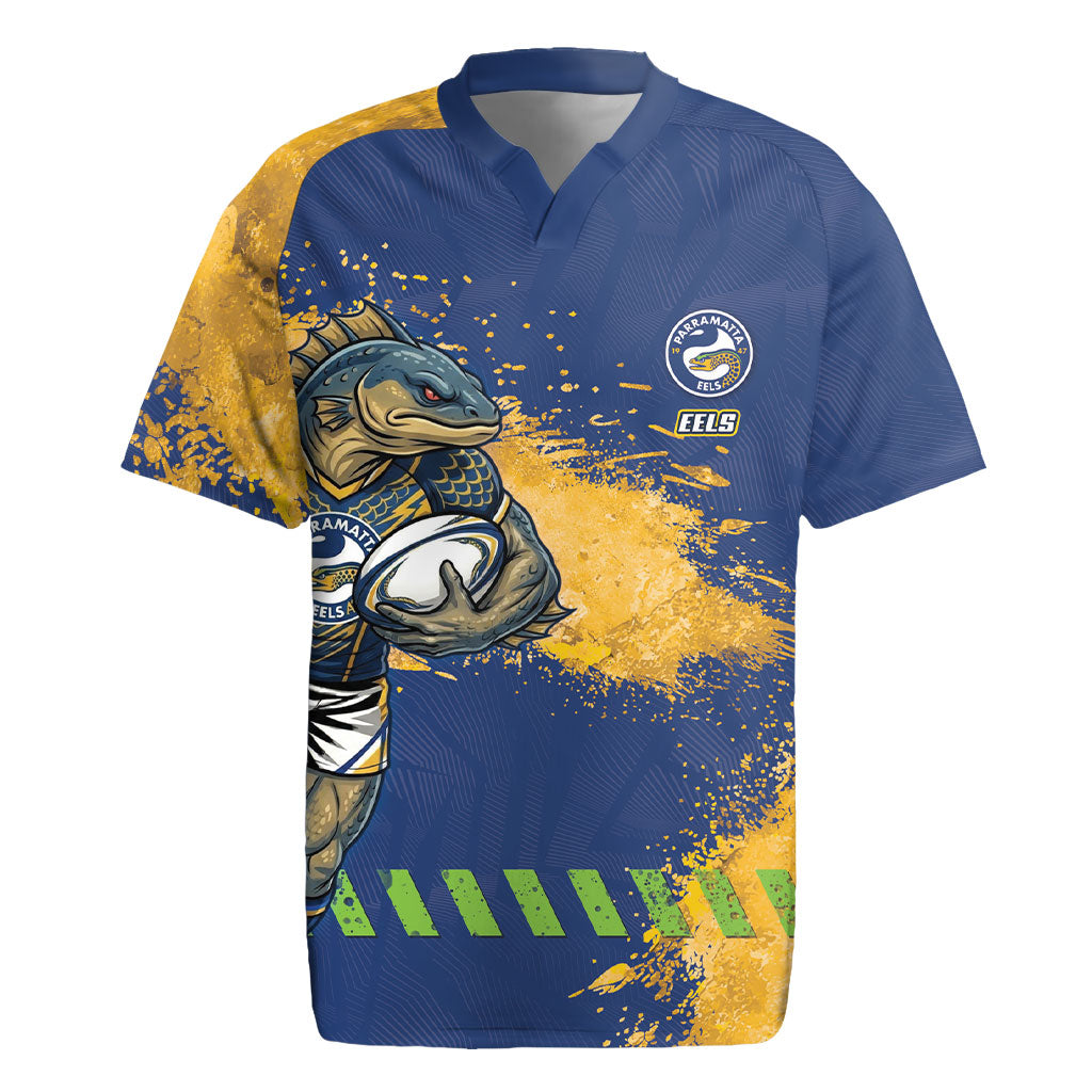 Personalised Parramatta Eels Rugby Rugby Jersey Eel Mascot - Sporty Splash Art Style