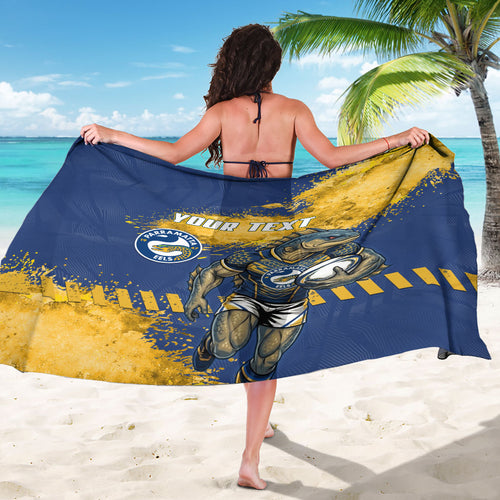 Personalised Parramatta Eels Rugby Sarong Eel Mascot - Sporty Splash Art Style