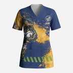 Personalised Parramatta Eels Rugby Scrub Top Eel Mascot - Sporty Splash Art Style