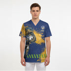 Personalised Parramatta Eels Rugby Scrub Top Eel Mascot - Sporty Splash Art Style