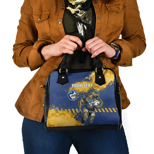 Personalised Parramatta Eels Rugby Shoulder Handbag Eel Mascot - Sporty Splash Art Style