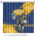 Personalised Parramatta Eels Rugby Shower Curtain Eel Mascot - Sporty Splash Art Style