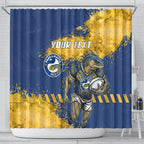 Personalised Parramatta Eels Rugby Shower Curtain Eel Mascot - Sporty Splash Art Style