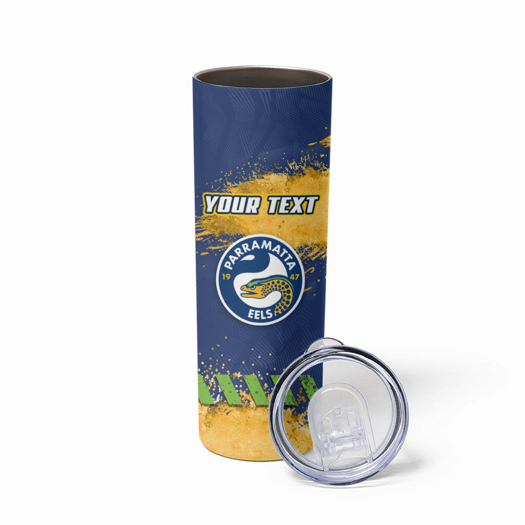 Personalised Parramatta Eels Rugby Skinny Tumbler Eel Mascot - Sporty Splash Art Style
