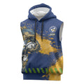Personalised Parramatta Eels Rugby Sleeveless Hoodie Eel Mascot - Sporty Splash Art Style
