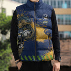 Personalised Parramatta Eels Rugby Sleeveless Puffer Jacket Eel Mascot - Sporty Splash Art Style