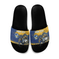 Personalised Parramatta Eels Rugby Slide Sandals Eel Mascot - Sporty Splash Art Style