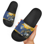 Personalised Parramatta Eels Rugby Slide Sandals Eel Mascot - Sporty Splash Art Style