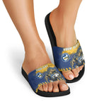 Personalised Parramatta Eels Rugby Slide Sandals Eel Mascot - Sporty Splash Art Style