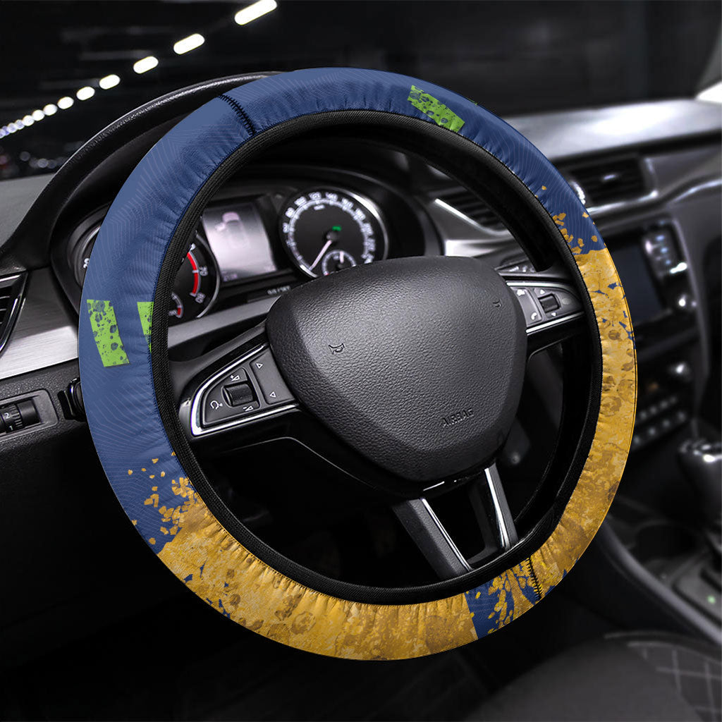 Parramatta Eels Rugby Steering Wheel Cover Eel Mascot - Sporty Splash Art Style