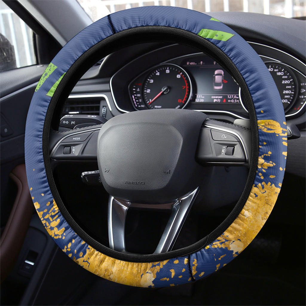 Parramatta Eels Rugby Steering Wheel Cover Eel Mascot - Sporty Splash Art Style