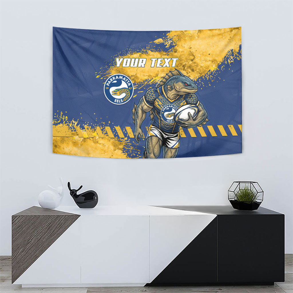 Personalised Parramatta Eels Rugby Tapestry Eel Mascot - Sporty Splash Art Style