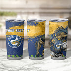 Personalised Parramatta Eels Rugby Tumbler Cup Eel Mascot - Sporty Splash Art Style