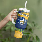 Personalised Parramatta Eels Rugby Tumbler With Handle Eel Mascot - Sporty Splash Art Style