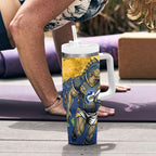 Personalised Parramatta Eels Rugby Tumbler With Handle Eel Mascot - Sporty Splash Art Style