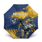 Personalised Parramatta Eels Rugby Umbrella Eel Mascot - Sporty Splash Art Style