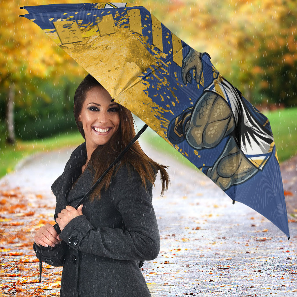 Personalised Parramatta Eels Rugby Umbrella Eel Mascot - Sporty Splash Art Style