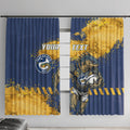 Personalised Parramatta Eels Rugby Window Curtain Eel Mascot - Sporty Splash Art Style