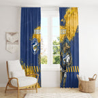 Personalised Parramatta Eels Rugby Window Curtain Eel Mascot - Sporty Splash Art Style