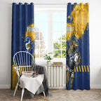 Personalised Parramatta Eels Rugby Window Curtain Eel Mascot - Sporty Splash Art Style