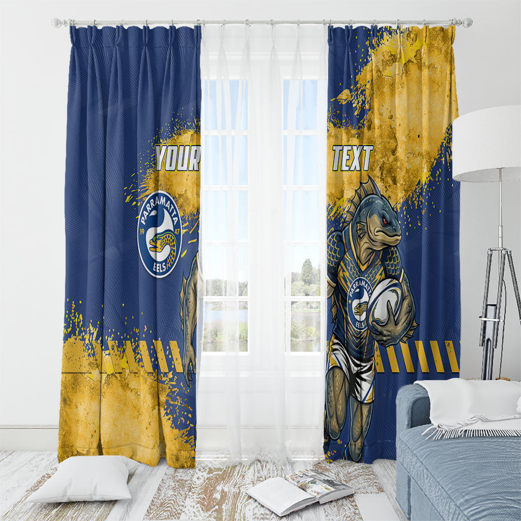 Personalised Parramatta Eels Rugby Window Curtain Eel Mascot - Sporty Splash Art Style