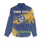 Personalised Parramatta Eels Rugby Women Casual Shirt Eel Mascot - Sporty Splash Art Style