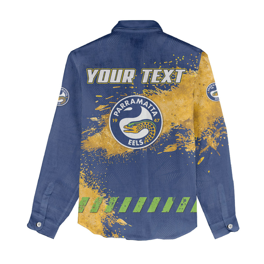 Personalised Parramatta Eels Rugby Women Casual Shirt Eel Mascot - Sporty Splash Art Style