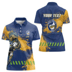 Personalised Parramatta Eels Rugby Women Polo Shirt Eel Mascot - Sporty Splash Art Style