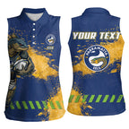 Personalised Parramatta Eels Rugby Women Sleeveless Polo Shirt Eel Mascot - Sporty Splash Art Style