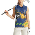 Personalised Parramatta Eels Rugby Women Sleeveless Polo Shirt Eel Mascot - Sporty Splash Art Style